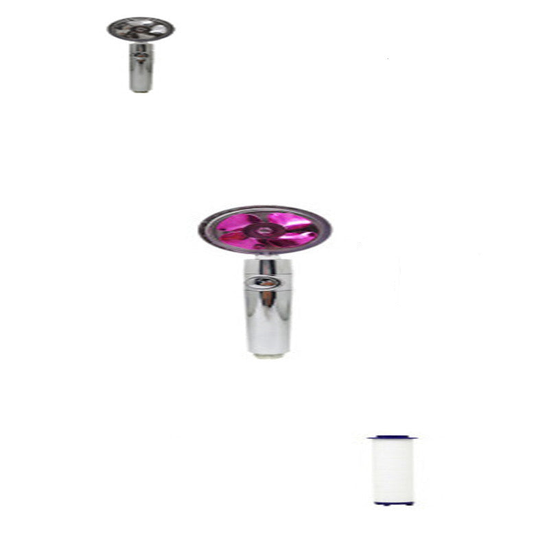 Propeller Driven High Pressure Shower Head – Turbocharged Handheld Nozzle with Stop Button & Cotton Filter
