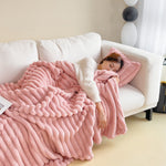 Soft Bubble Velvet Rabbit Fur Blanket – Double-Sided Thick, Warm & Luxurious Throw