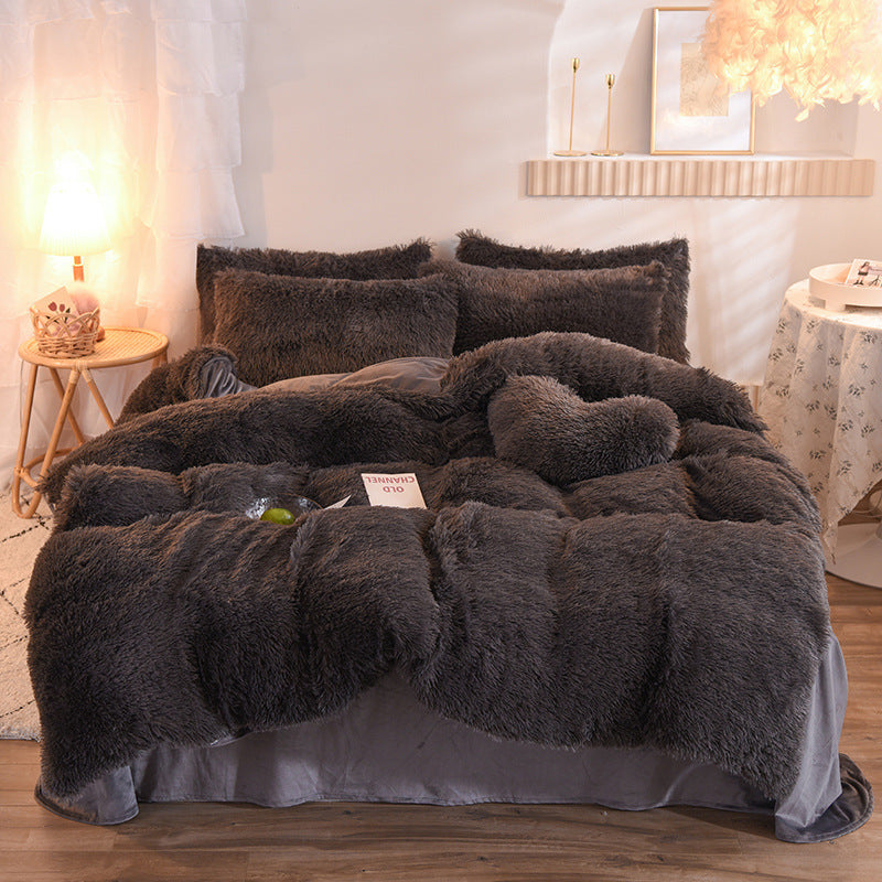 Luxury Thick Fleece Duvet Cover Set – Warm, Plush, Fluffy Bedding for Queen & King Beds