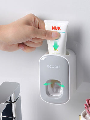 Wall Mounted Automatic Toothpaste Dispenser & Holder – Hands-Free Bathroom Accessories Set