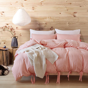 Solid Color Tape Bedding Set – Soft, Stylish & Durable Bed Sheet & Pillowcase Set
