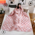 Winter Lazy Quilt with Sleeves – Wearable Blanket for Warmth, Comfort & Free Movement