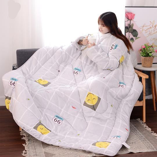 Winter Lazy Quilt with Sleeves – Wearable Blanket for Warmth, Comfort & Free Movement