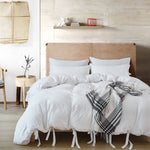 Solid Color Tape Bedding Set – Soft, Stylish & Durable Bed Sheet & Pillowcase Set