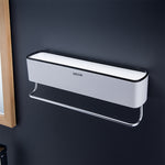 Bathroom Wall Shelf with Toothpaste Cups – No-Drill Ceramic Tile Storage Organizer