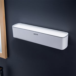 Bathroom Wall Shelf with Toothpaste Cups – No-Drill Ceramic Tile Storage Organizer