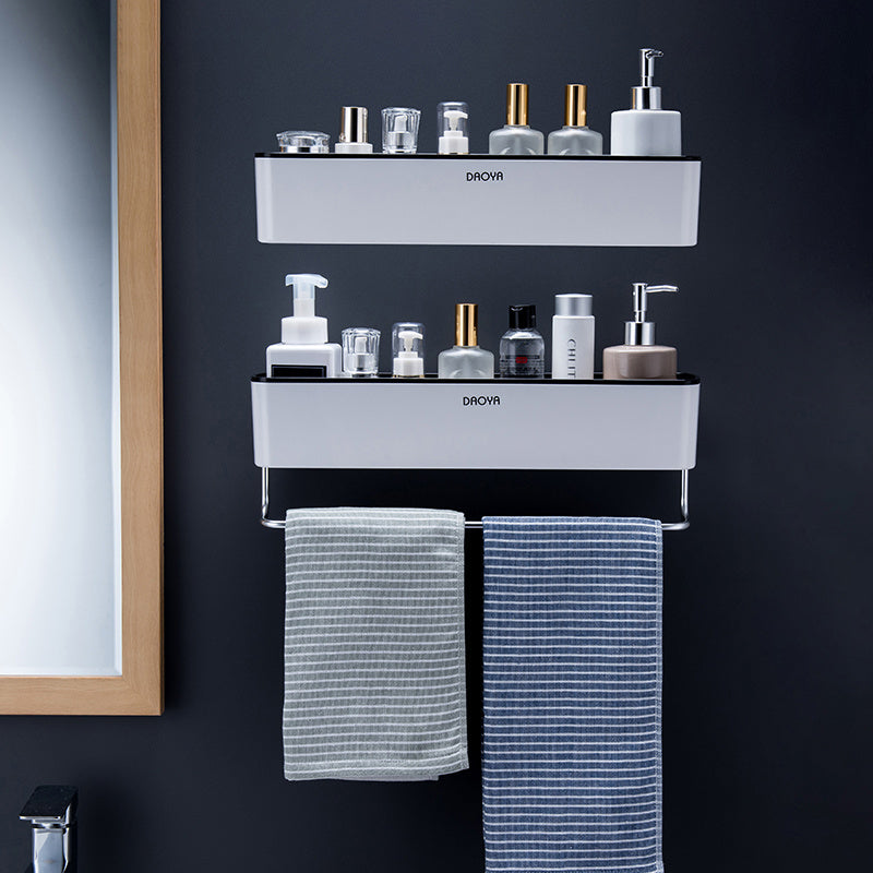 Bathroom Wall Shelf with Toothpaste Cups – No-Drill Ceramic Tile Storage Organizer