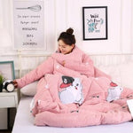 Winter Lazy Quilt with Sleeves – Wearable Blanket for Warmth, Comfort & Free Movement
