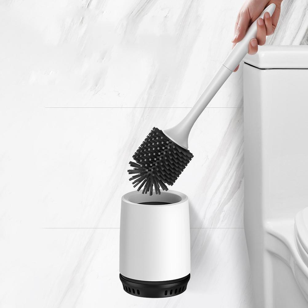 Non-Stick Hair Toilet Brush – Soft Silicone Plastic Head, Deep Cleaning Bathroom Tool