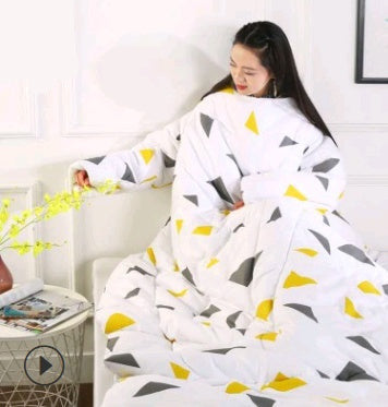 Winter Lazy Quilt with Sleeves – Wearable Blanket for Warmth, Comfort & Free Movement