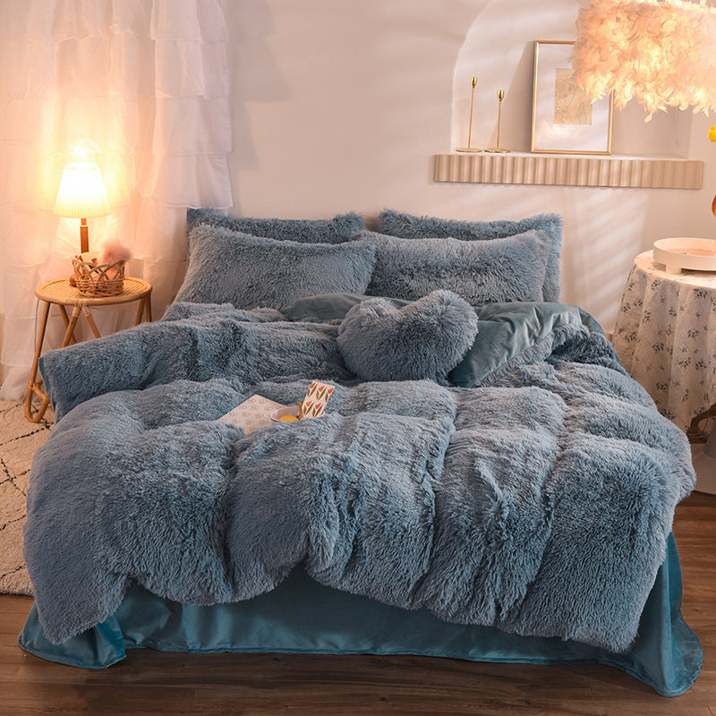 Luxury Thick Fleece Duvet Cover Set – Warm, Plush, Fluffy Bedding for Queen & King Beds