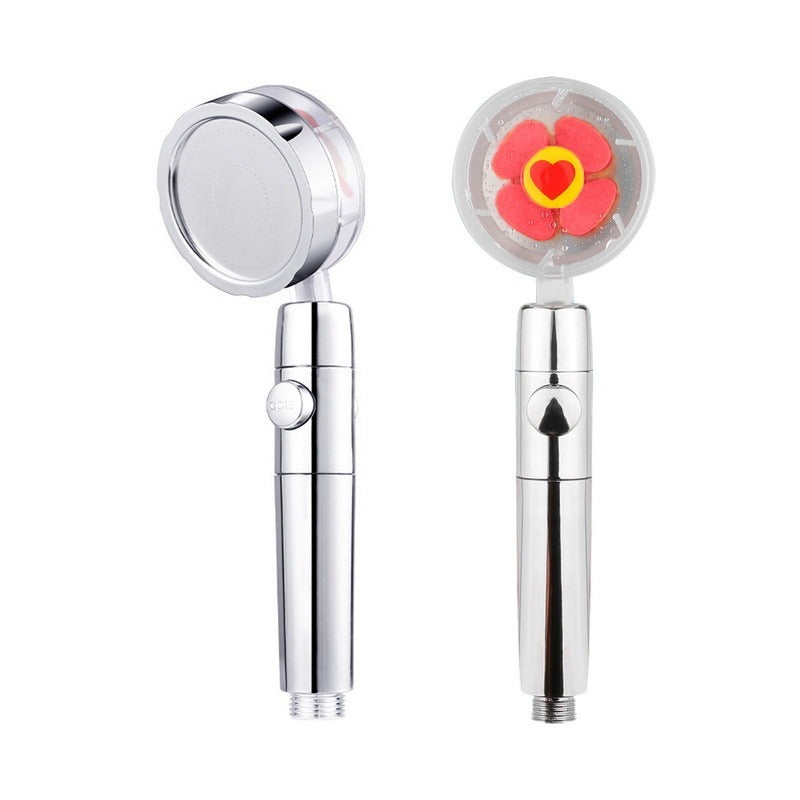 Propeller Driven High Pressure Shower Head – Turbocharged Handheld Nozzle with Stop Button & Cotton Filter