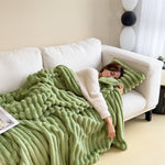 Soft Bubble Velvet Rabbit Fur Blanket – Double-Sided Thick, Warm & Luxurious Throw