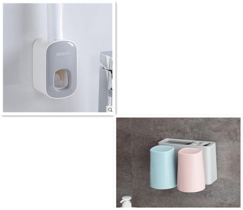 Wall Mounted Automatic Toothpaste Dispenser & Holder – Hands-Free Bathroom Accessories Set