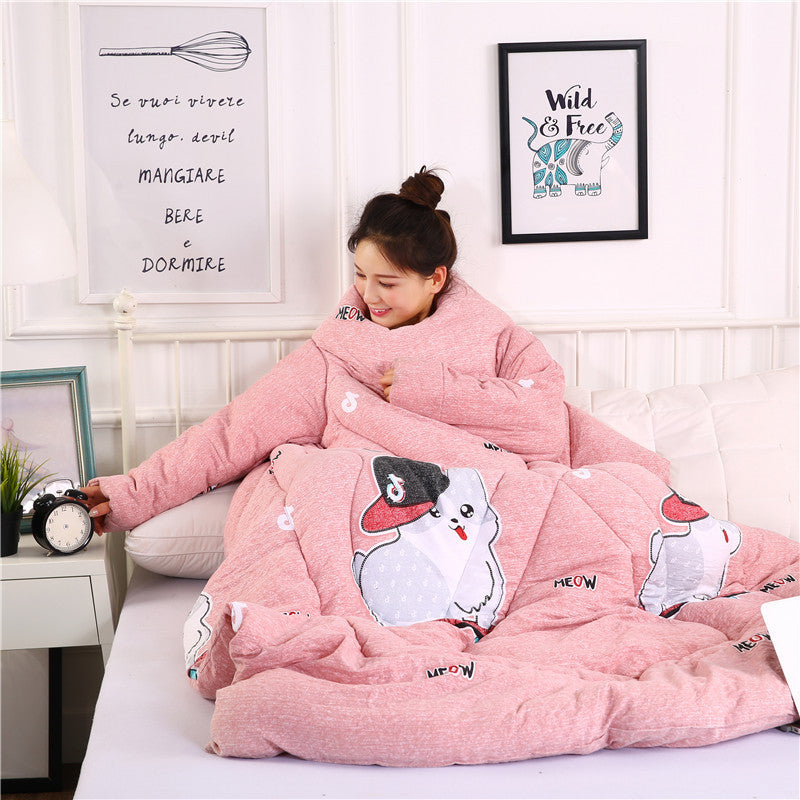 Winter Lazy Quilt with Sleeves – Wearable Blanket for Warmth, Comfort & Free Movement