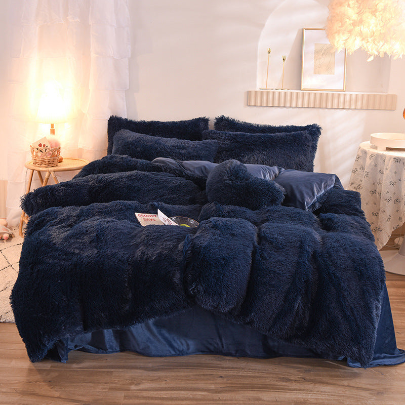 Luxury Thick Fleece Duvet Cover Set – Warm, Plush, Fluffy Bedding for Queen & King Beds