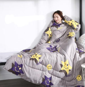 Winter Lazy Quilt with Sleeves – Wearable Blanket for Warmth, Comfort & Free Movement