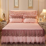 Quilted Lace Thickened Bed Skirt – Plus Cotton Bedspread for 1.8m Beds, Single Piece Simmons Cover
