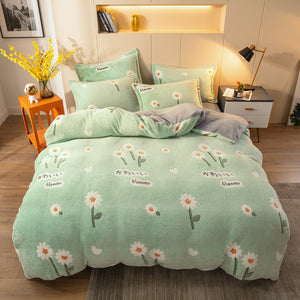 Four-Piece Milk Velvet Bedding Set – Soft, Warm & Cozy Velvet Bed Sheets