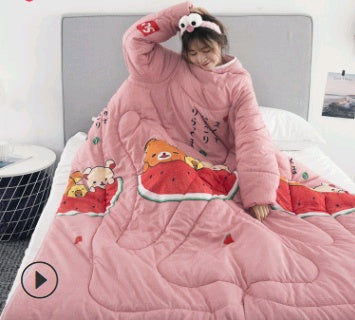 Winter Lazy Quilt with Sleeves – Wearable Blanket for Warmth, Comfort & Free Movement