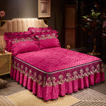 Detachable Skirt-Style Non-Slip Bed Cover – Dustproof, Stylish & Easy-to-Maintain Bedding Protector
