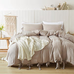 Solid Color Tape Bedding Set – Soft, Stylish & Durable Bed Sheet & Pillowcase Set