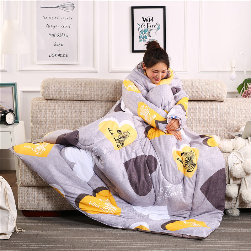 Winter Lazy Quilt with Sleeves – Wearable Blanket for Warmth, Comfort & Free Movement