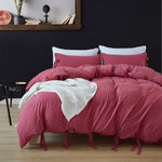 Solid Color Tape Bedding Set – Soft, Stylish & Durable Bed Sheet & Pillowcase Set