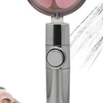 Propeller Driven High Pressure Shower Head – Turbocharged Handheld Nozzle with Stop Button & Cotton Filter