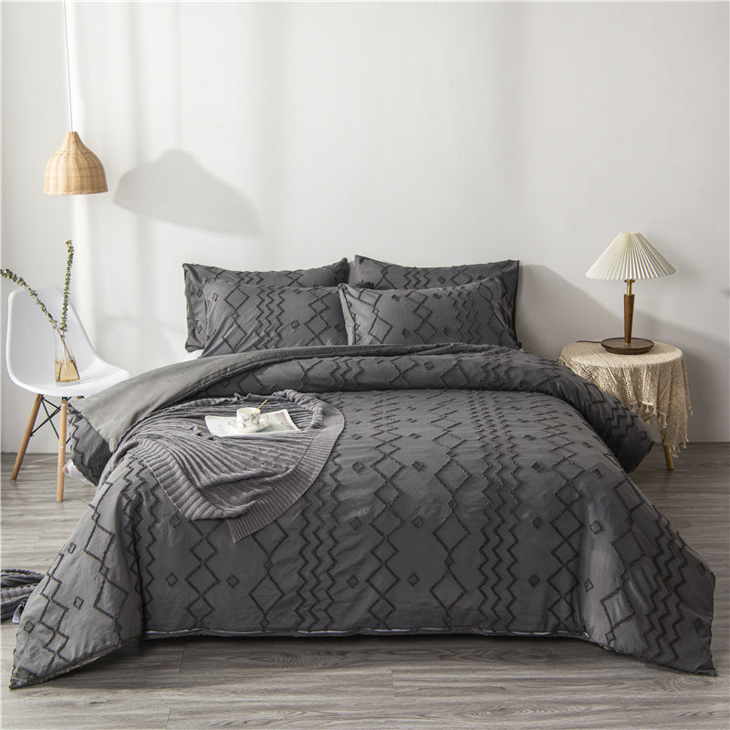 Bohemian Quilt Cover Bedding Set – Ins Boho Craft, 3 or 4 Piece Soft Bed Sheets & Pillowcases