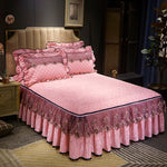 Detachable Skirt-Style Non-Slip Bed Cover – Dustproof, Stylish & Easy-to-Maintain Bedding Protector