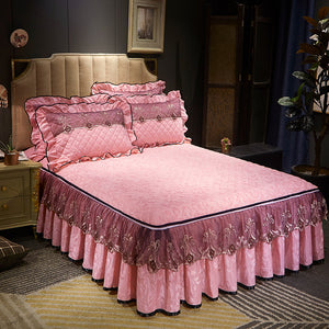 Detachable Skirt-Style Non-Slip Bed Cover – Dustproof, Stylish & Easy-to-Maintain Bedding Protector