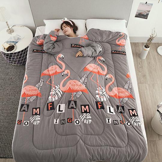 Winter Lazy Quilt with Sleeves – Wearable Blanket for Warmth, Comfort & Free Movement