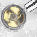 Propeller Driven High Pressure Shower Head – Turbocharged Handheld Nozzle with Stop Button & Cotton Filter