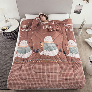 Winter Lazy Quilt with Sleeves – Wearable Blanket for Warmth, Comfort & Free Movement