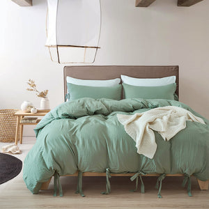 Solid Color Tape Bedding Set – Soft, Stylish & Durable Bed Sheet & Pillowcase Set