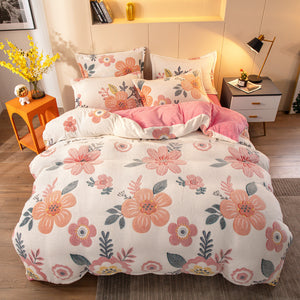 Four-Piece Milk Velvet Bedding Set – Soft, Warm & Cozy Velvet Bed Sheets