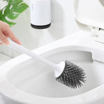 Non-Stick Hair Toilet Brush – Soft Silicone Plastic Head, Deep Cleaning Bathroom Tool