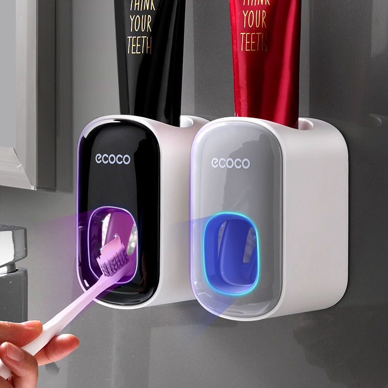 Wall Mounted Automatic Toothpaste Dispenser & Holder – Hands-Free Bathroom Accessories Set