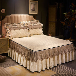 Detachable Skirt-Style Non-Slip Bed Cover – Dustproof, Stylish & Easy-to-Maintain Bedding Protector