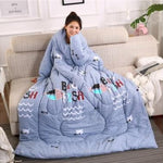 Winter Lazy Quilt with Sleeves – Wearable Blanket for Warmth, Comfort & Free Movement