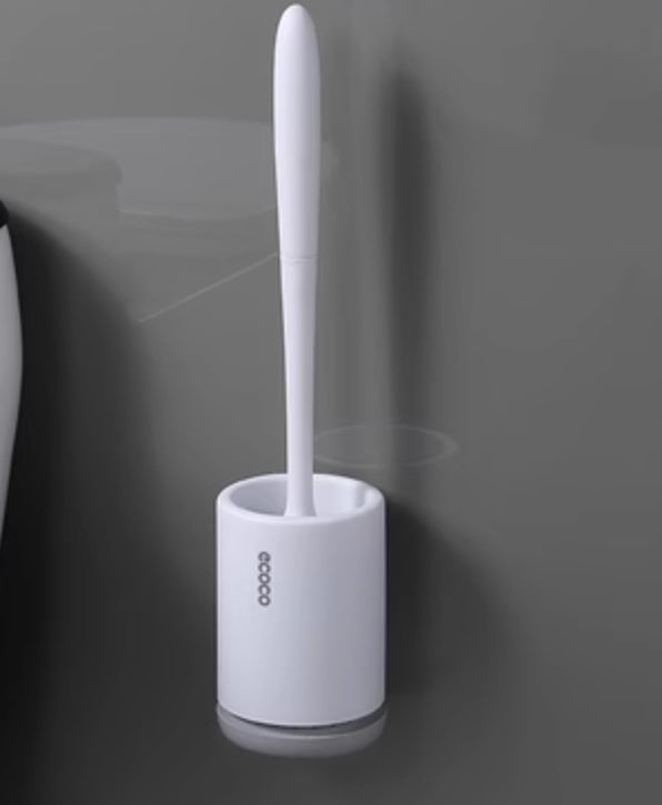 Non-Stick Hair Toilet Brush – Soft Silicone Plastic Head, Deep Cleaning Bathroom Tool