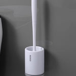 Non-Stick Hair Toilet Brush – Soft Silicone Plastic Head, Deep Cleaning Bathroom Tool