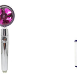 Propeller Driven High Pressure Shower Head – Turbocharged Handheld Nozzle with Stop Button & Cotton Filter