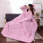 Winter Lazy Quilt with Sleeves – Wearable Blanket for Warmth, Comfort & Free Movement