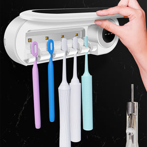 Wall-Mounted Smart Toothbrush Holder with UV Sterilizer & Automatic Toothpaste Dispenser – Bathroom Accessories Set