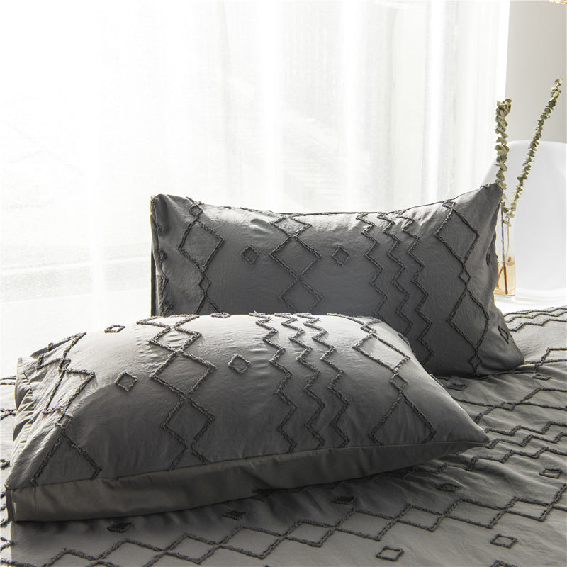 Bohemian Quilt Cover Bedding Set – Ins Boho Craft, 3 or 4 Piece Soft Bed Sheets & Pillowcases