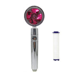 Propeller Driven High Pressure Shower Head – Turbocharged Handheld Nozzle with Stop Button & Cotton Filter