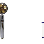 Propeller Driven High Pressure Shower Head – Turbocharged Handheld Nozzle with Stop Button & Cotton Filter