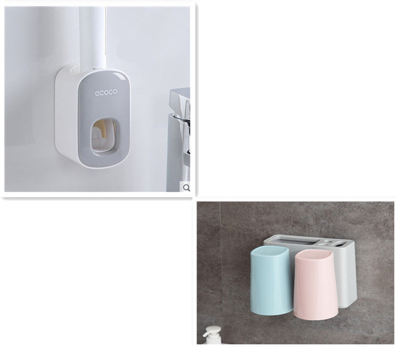 Wall Mounted Automatic Toothpaste Dispenser & Holder – Hands-Free Bathroom Accessories Set